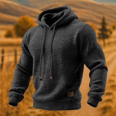 Dark Grey textured hoodie - Beaulin Paris