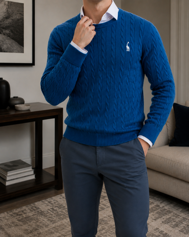 Blue Knit Sweater - Beaulin Paris