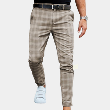 Beige checked chino - Beaulin Paris