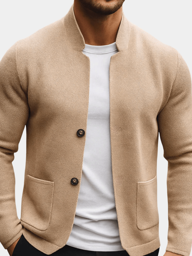 Beige button cardigan - Beaulin Paris