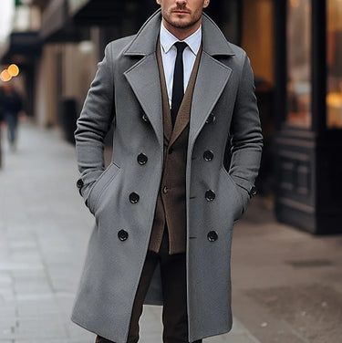 Grey double-breasted coat - Beaulin Paris