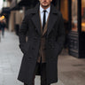 Black double-breasted coat detail - Beaulin Paris