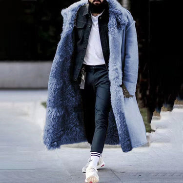 Light Blue fur-lined coat - Beaulin Paris
