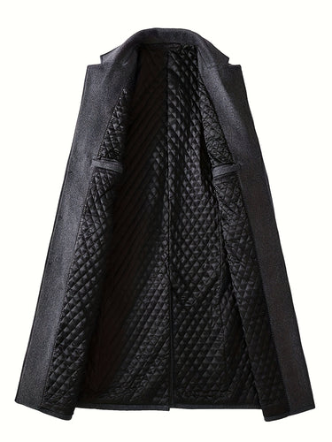 Grey tweed overcoat detail - Beaulin Paris