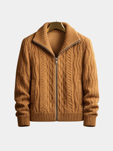 Brown zip cardigan - Beaulin Paris