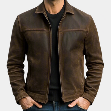 Brown zip jacket - Beaulin Paris