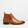 Light Brown croc-effect boots - Beaulin Paris