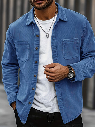 Blue corduroy overshirt - Beaulin Paris