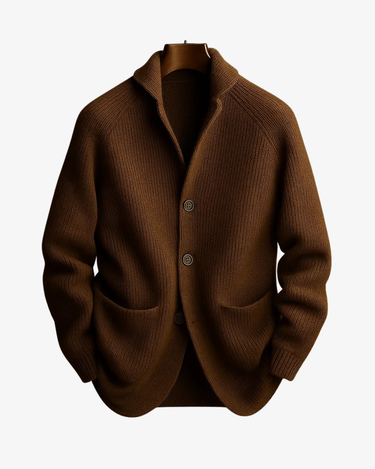 Brown bouclé cardigan - Beaulin Paris