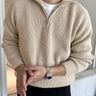 Men's Arcachon Zip-Up Shawl Collar Sweater — Beaulin Paris