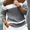 Brown colour block sweater - Beaulin Paris