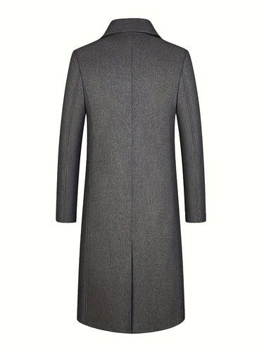 Grey tweed overcoat detail - Beaulin Paris