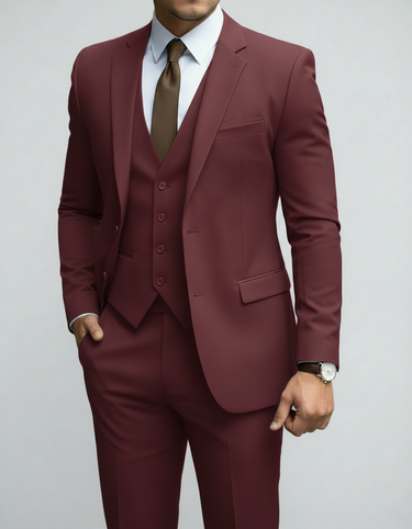 Burgundy Suit - Beaulin Paris