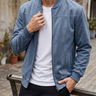 Dark Blue Bomber Jacket - Beaulin Paris