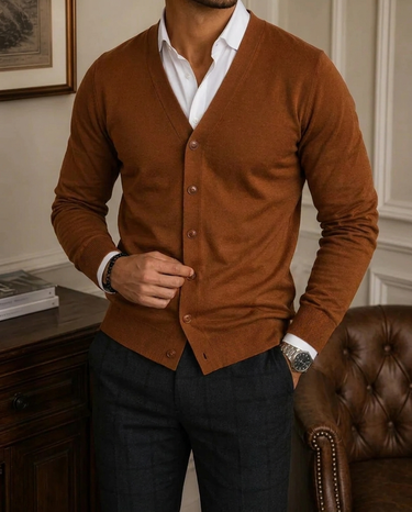 Cardigan Homme Col V Casual