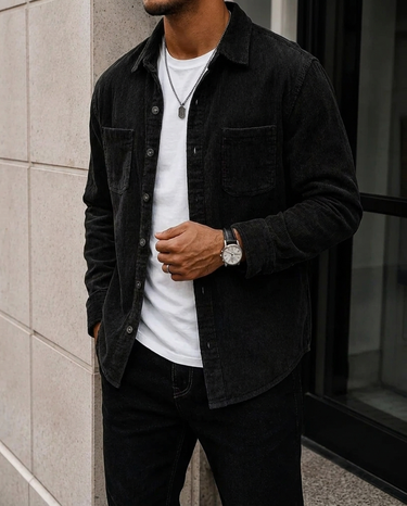 Veste Homme Velours Côtelé à Boutons