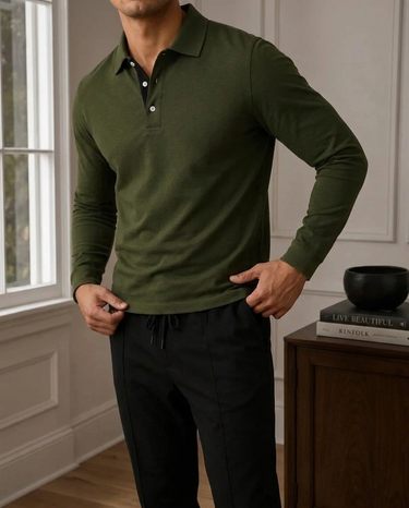 Polo Homme Manches Longues Classique