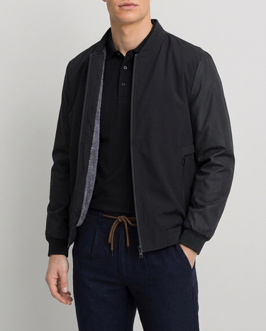 Blouson Homme Doublé Col Baseball Zip Automne Hiver