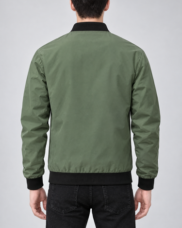 Beaulin Paris Blouson Homme Style Aviateur Olive - vue de dos