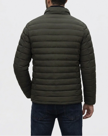 Doudoune Homme Matelassée Col Montant Zippé