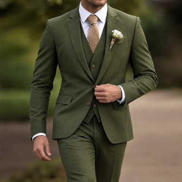 Dark Green three-piece suit worn - Beaulin Paris