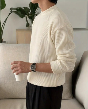 Pull Homme Col Rond Crème