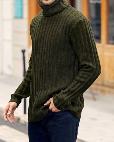 Pull Homme à Col Montant en Maille Souple