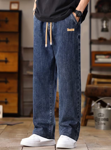 Dark Blue straight leg jeans - Beaulin Paris