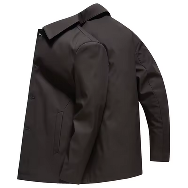 Black classic collar coat detail - Beaulin Paris