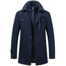 Navy stand collar coat - Beaulin Paris