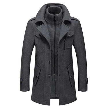 Grey stand collar coat - Beaulin Paris