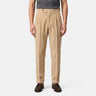 Beige pleated corduroy trousers - Beaulin Paris