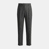 Dark Grey herringbone trousers - Beaulin Paris