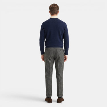 Dark Grey herringbone trousers - Beaulin Paris