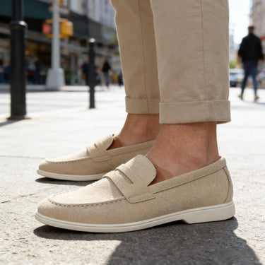 Beige penny loafers - Beaulin Paris