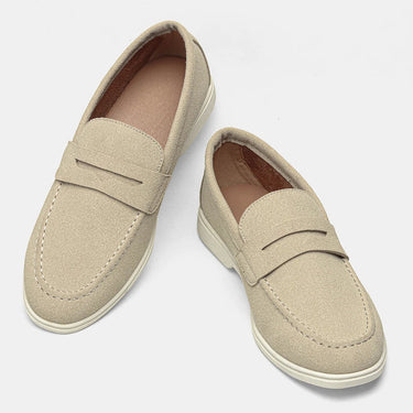 Beige penny loafers - Beaulin Paris