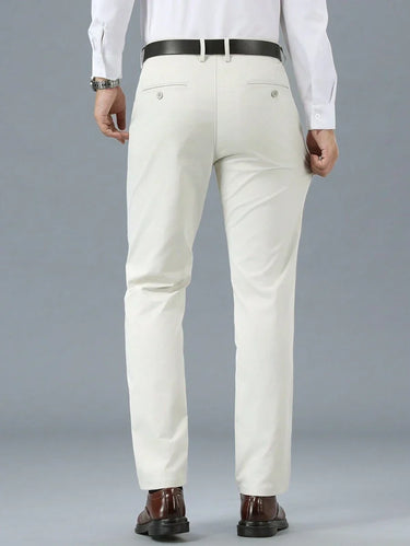 Cream straight trousers - Beaulin Paris