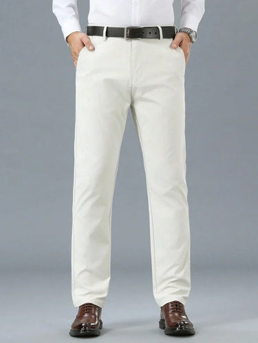 Cream straight trousers - Beaulin Paris