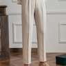 Beige pleated trousers - Beaulin Paris