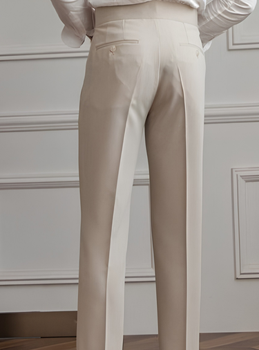 Beige pleated trousers - Beaulin Paris