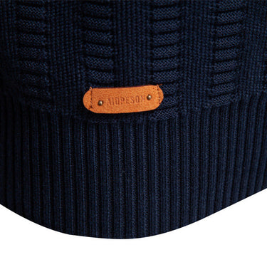 Navy half-zip jumper detail - Beaulin Paris