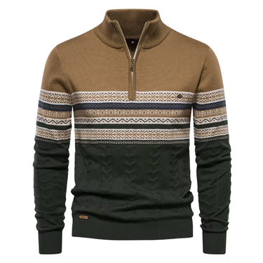 Khaki jacquard jumper - Beaulin Paris