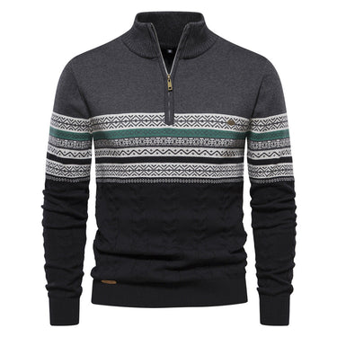 Dark Grey jacquard jumper - Beaulin Paris