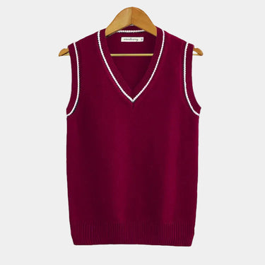 Burgundy sleeveless jumper - Beaulin Paris
