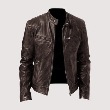Dark Brown biker jacket - Beaulin Paris