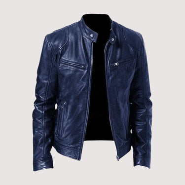 Navy biker jacket - Beaulin Paris